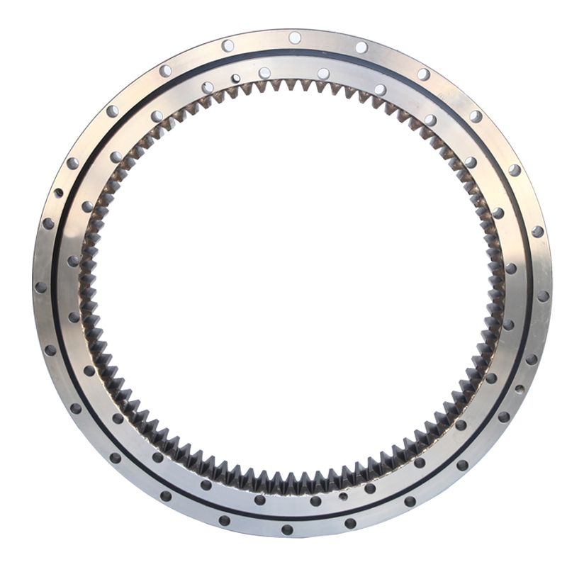 Four point contact ball slewing bearing with outer flange and internal gear