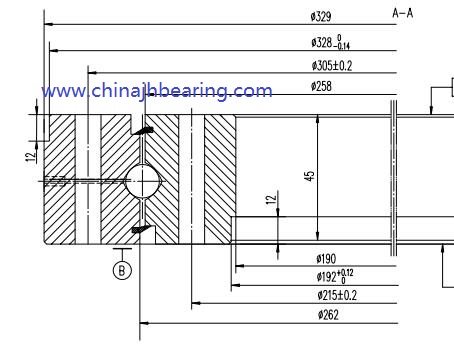 Turntable ball bearing SD.329.20.00.D. 1 factory 328*192*45mm