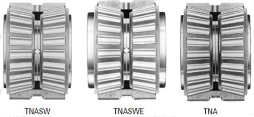 TNA type ------- non-adjustable, TNASW type ------ non-adjustable with lubrication groove, TNASWE type ------ non-adjustable with lubrication groove and extended large flange.png